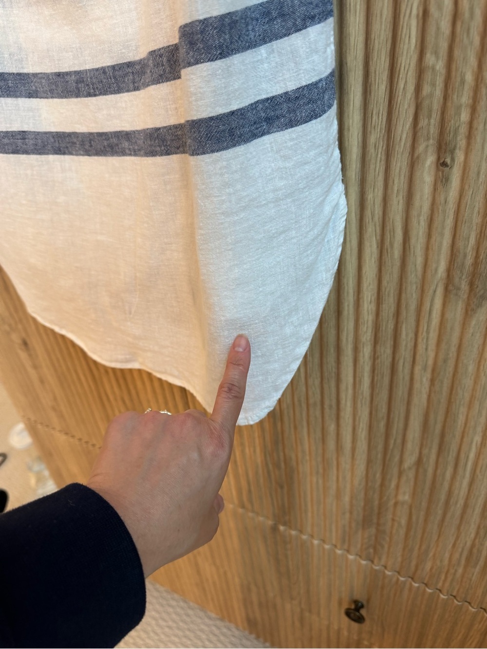 BeachLunchLounge White & Blue Stripped Linen Cotton Blend Tunic Tank/Cover Up - Picture 10 of 10